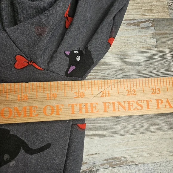 Kiki's Delivery Service X Studio Ghibi Jiji And Bows Gray Dress Size Large 12 - Picture 10 of 12